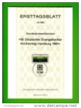 GERMANY, 1981, Ersttagblatt Nr 12,  Evangelischer Kirchentag Hamburg - Covers & Documents