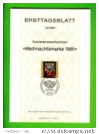 GERMANY, 1981, Ersttagblatt Nr 22,,  Weihnachtsmarke - Covers & Documents