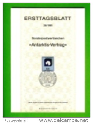 GERMANY, 1981, Ersttagblatt Nr 26, Antarktis-Vertrag - Covers & Documents