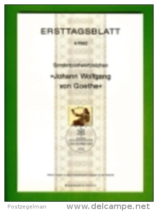 GERMANY, 1982, Ersttagblatt Nr 4,  Johan Wolfgang Von Goethe - Covers & Documents