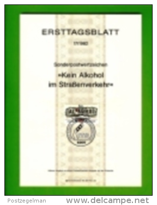 GERMANY, 1982, Ersttagblatt Nr 17,  Kein Alkohol Im Strassenverkehr - Covers & Documents