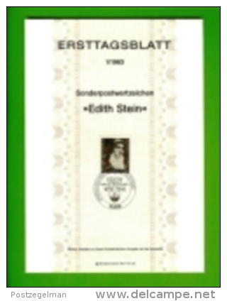 GERMANY, 1983, Ersttagblatt Nr 1,  Edith Stein - Covers & Documents