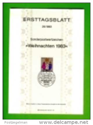 GERMANY, 1983, Ersttagblatt Nr 25,  Weihnachten - Covers & Documents