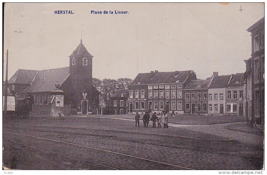Herstal -  FOTOKAART ;  Place De La Licour -  1910 - Saint-Georges-sur-Meuse