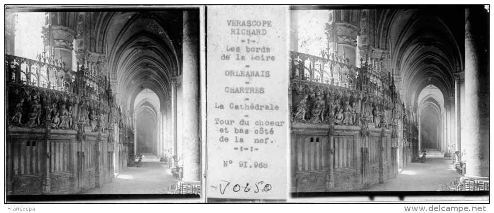 V0250 - EURE ET LOIR - CHARTRES - La Cathédrale - Tour Du Choeur Et Bas Côté De La Nef - Plaques De Verre