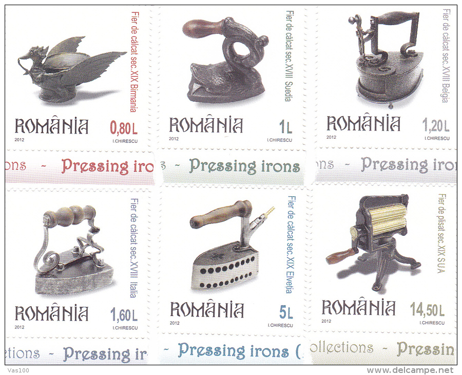 ROMANIA 2012 PRESSING IRONS FULL SET,** MNH - Nuovi