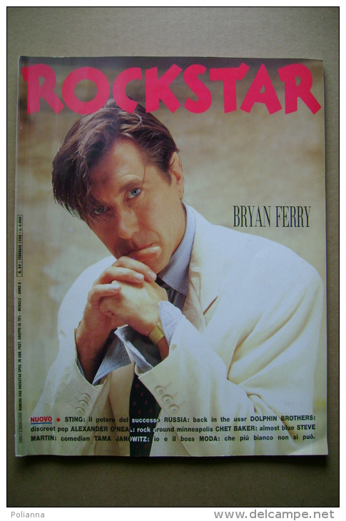 PBS/3 Rivista ROCKSTAR N.89/1988 BRYAN FERRY/STING/CHET BAKER/STEVE MARTIN/DOLPHIN BROTHERS/TAMA JANOWIT - Musica