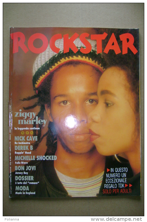 PBS/9 Rivista ROCKSTAR N.98/1988  ZIGGY MARLEY/DEREK B/BON JOVI/MICHELLE SHOOKED/NICK CAVE/PAOLO CONTE - Musica