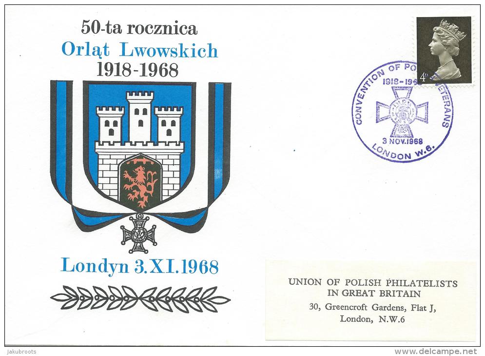 1918--1968. 50th. ANNIVERSARY  CONVENTION OF POLISH VETERANS. LONDON - Londoner Regierung (Exil)