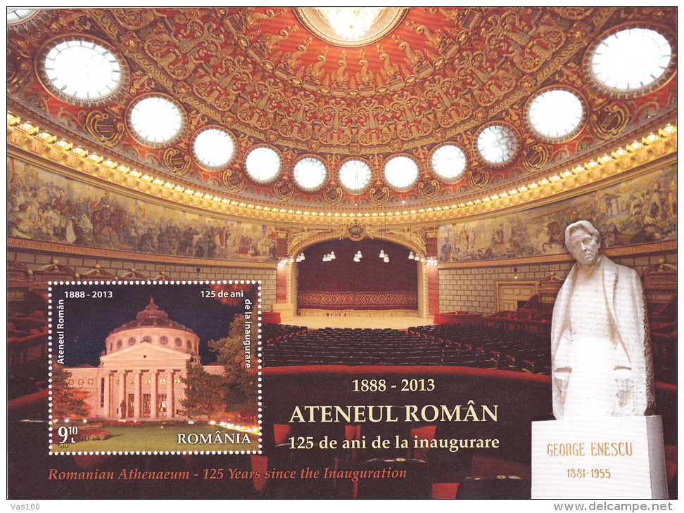 ROMANIA 2013 ROMANIAN ATHENAEUM BLOCK GEORGE ENESCU MUSIC ,** MNH - Full Sheets & Multiples