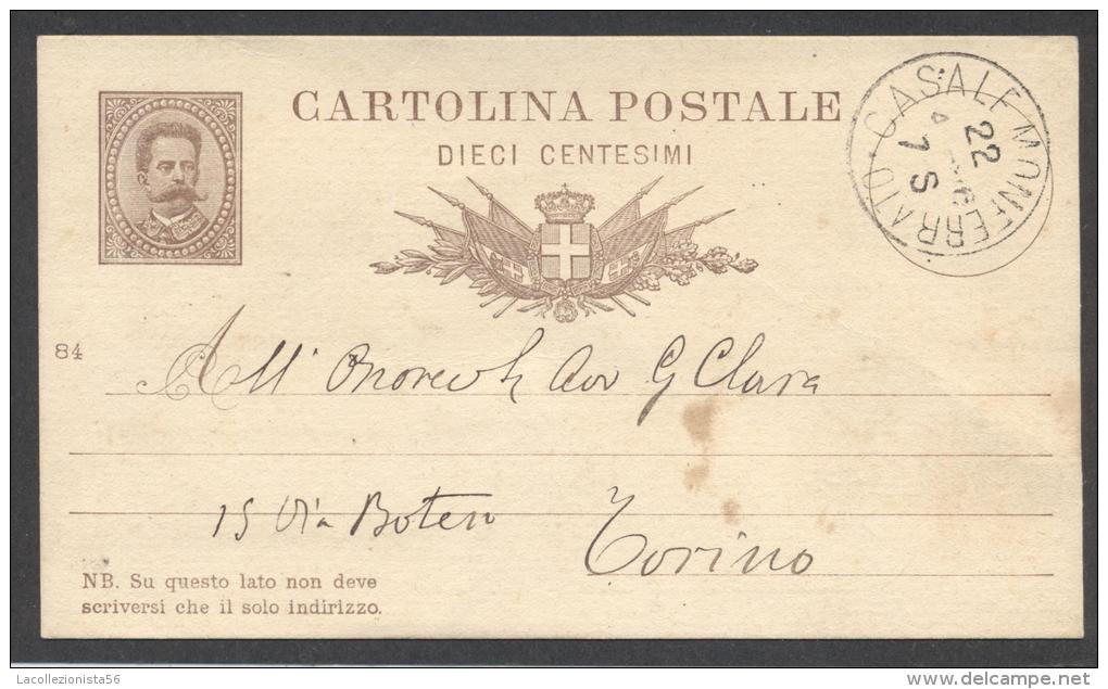 4546-INTERO POSTALE-10 C.-MILL.84-COMMISSIONE PRIVATA-GIORNALE "IL COLTIVATORE"-CASALE MONFERRATO - Stamped Stationery