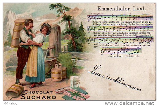 Publicité Chocolat Suchard Emmenthaler Lied   (voir Scans Recto Et Verso) - Thal