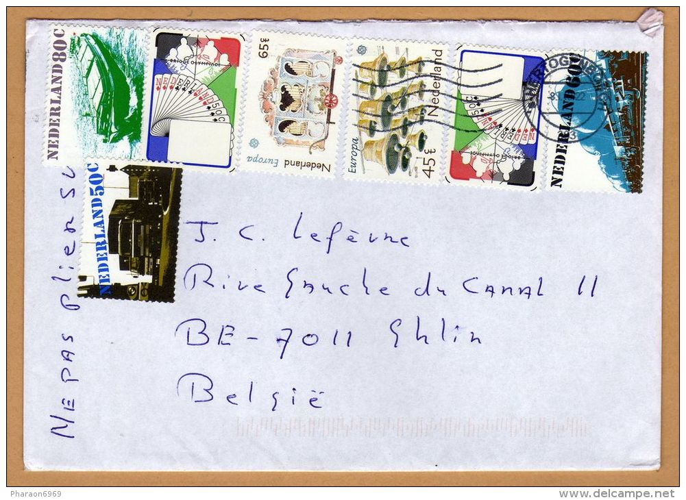 Enveloppe To Ghlin België 3 Timbres Affranchis Sur 7 - Brieven En Documenten