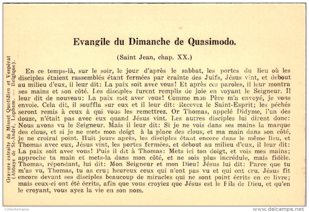 c1926 - 20 cartes  en SEPIA - Rene de Cramer,   21-40   LES DIMANCHES ET JOURS DE FETE - ABBAYE DE SAINT ANDRE - Lophem