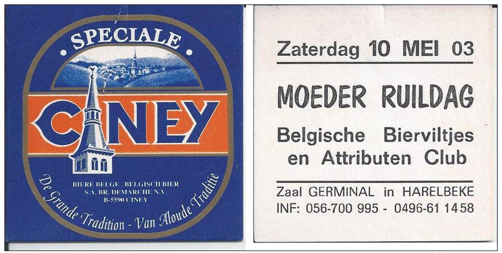 CINEY      R/V    NR D287 - Sous-bocks