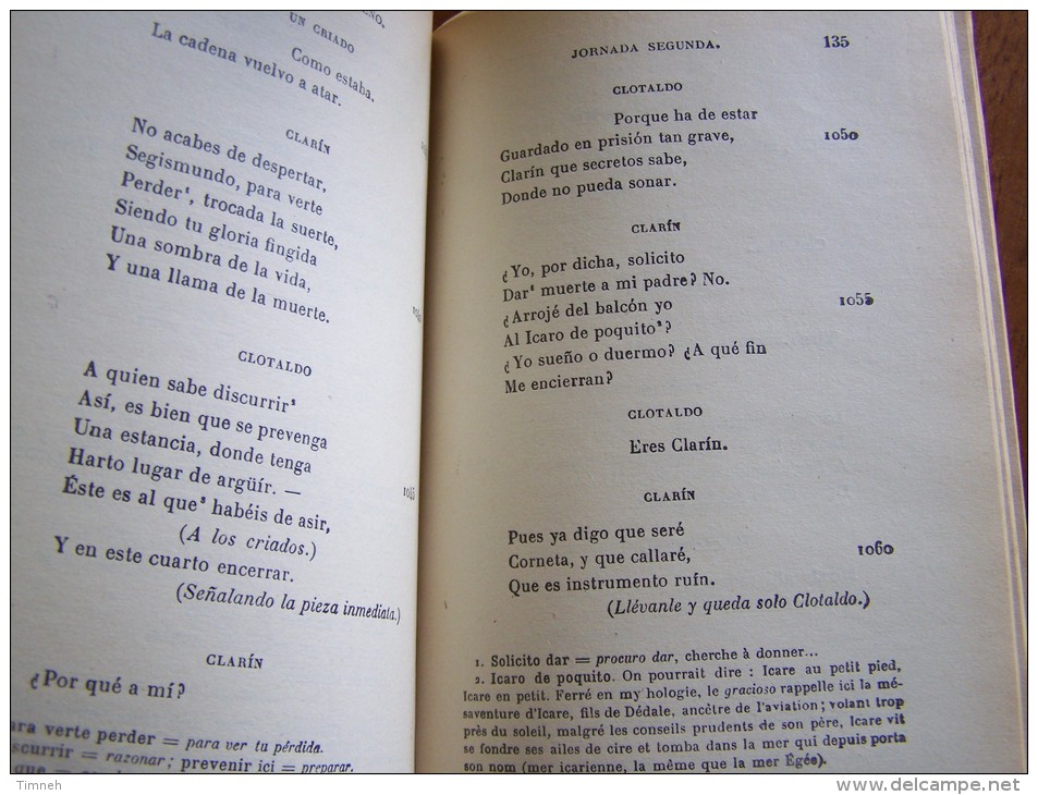 LA VIDA ES SUENO CALDERON Collections PRIVAT DIDIER Les Classiques Espagnoles Annotée Par DUBOIS - Schulbücher