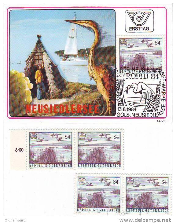 1033v: Österreich 1984, Neusiedlersee, Wasservögel, Maximumkarte Plus **/o Ausgaben - Cygnes