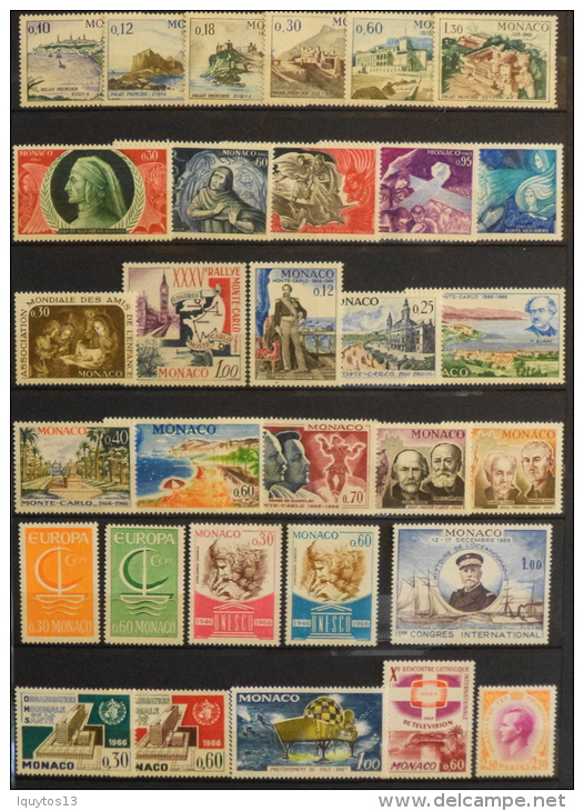 MONACO -  ANNEE COMPLETE 1966 : 31 TIMBRES NEUFS**Luxe Sans Charniére - Komplette Jahrgänge