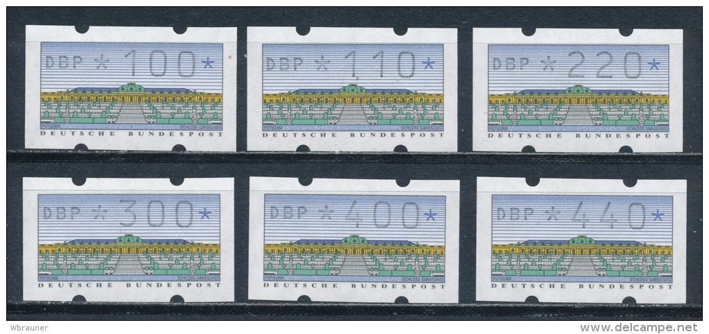 Bund ATM 1993 ** Typ K 6 Werte 100 .. 440 - Automaatzegels [ATM]