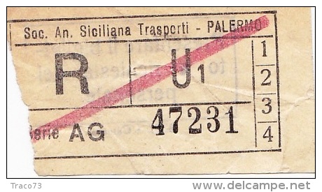 PALERMO  /    S.A.S.T. - BIGLIETTO PER AUTOBUS - Europe