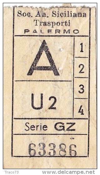 PALERMO  /    S.A.S.T. - BIGLIETTO PER AUTOBUS - Europa