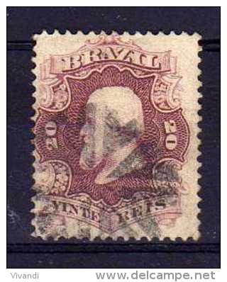 Brazil - 1866 - 20r Emperor (Perf) - Used - Oblitérés