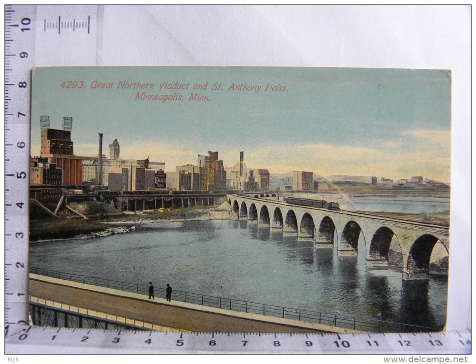 CPA USA   4293 Great Northern Viaduct And St Anthony Falls, Minneapolis, Minn. - Minneapolis