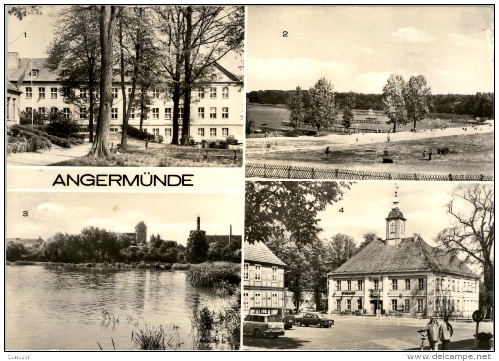 AK Angermünde, Poliklinik, Wolletzsee, Mündesee, Rathaus Am Marktplatz, Ung,1978 - Angermünde