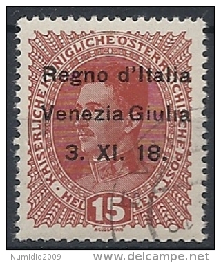 1918 VENEZIA GIULIA USATO 15 H - RR11840-2 - Vénétie Julienne