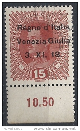 1918 VENEZIA GIULIA USATO 15 H - RR11845-3 - Venezia Giulia