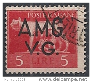 1945-47 TRIESTE AMG VG USATO IMPERIALE 5 LIRE - RR11852 - Usados