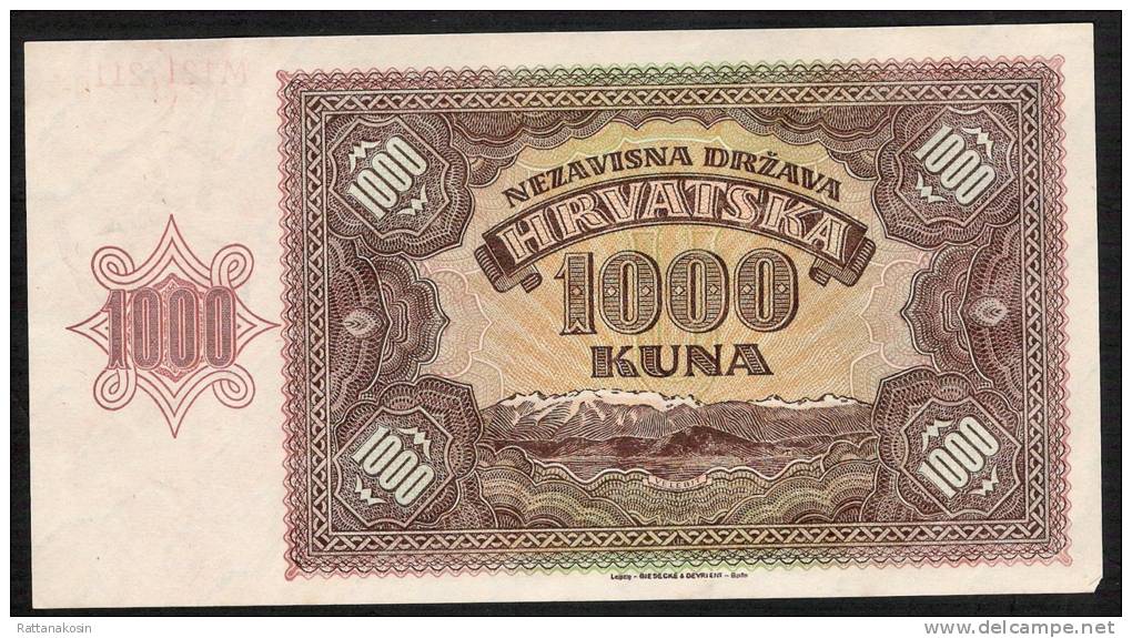 CROATIA  P4   1000  KUNA    1941    UNC. - Croacia