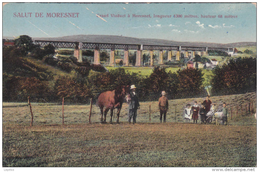 MORESNET "Grand Viaduc " Couleurs  ANIMEE   écrite  En 1919  Voir Scans - Blieberg