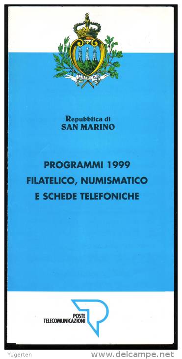 Saint Marin San Marino 1999 - Notice Philatélique - Programmi - Philatelic, Numismatic Issues - Programme - Lettres & Documents