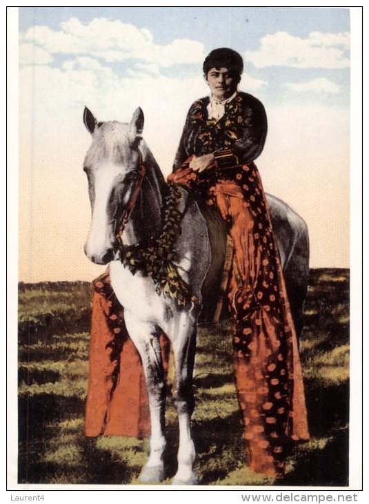 (409) USA - Hawaii Reproduction Postcard - Hawaiian Girl On Horse - Honolulu