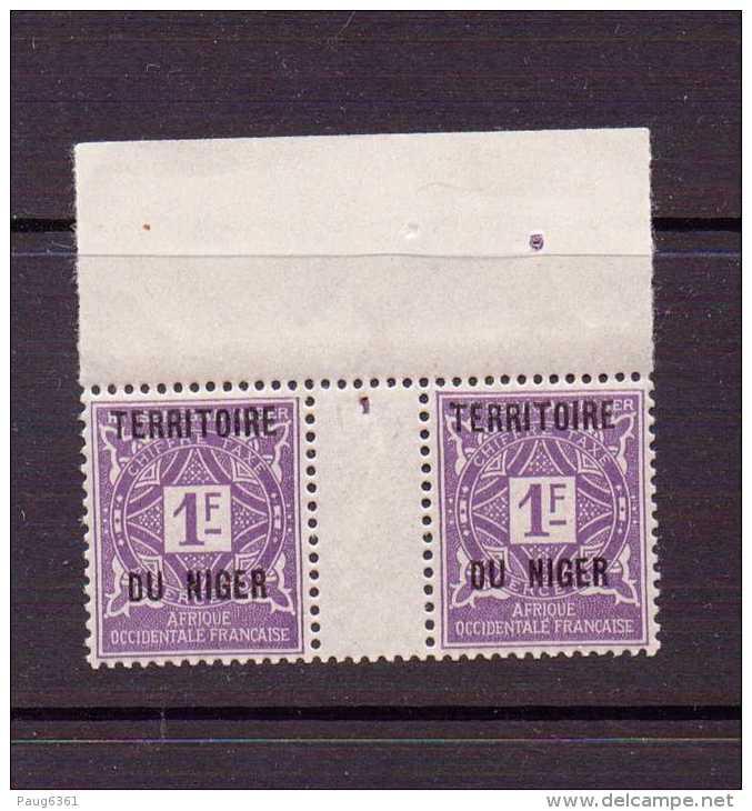 NIGER 1921 PAIRE  YVERT N°T8 NEUF MNH** - Other & Unclassified