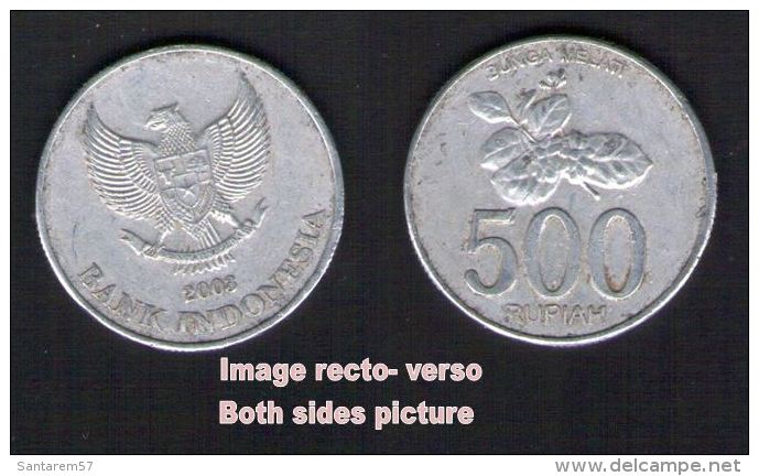 Pièce De Monnaie Coin Moeda 500 Rupiah Fleur Bunga Melati Indonesia Indonésie 2003 - Emirati Arabi