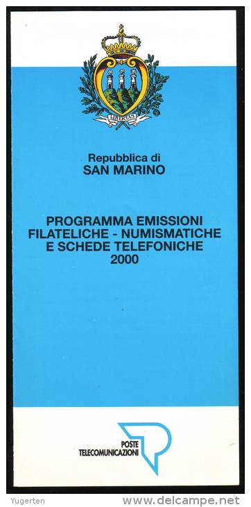 Saint Marin San Marino 2000 - Notice Philatélique - Programmi - Philatelic, Numismatic Issues - Programme - Lettres & Documents