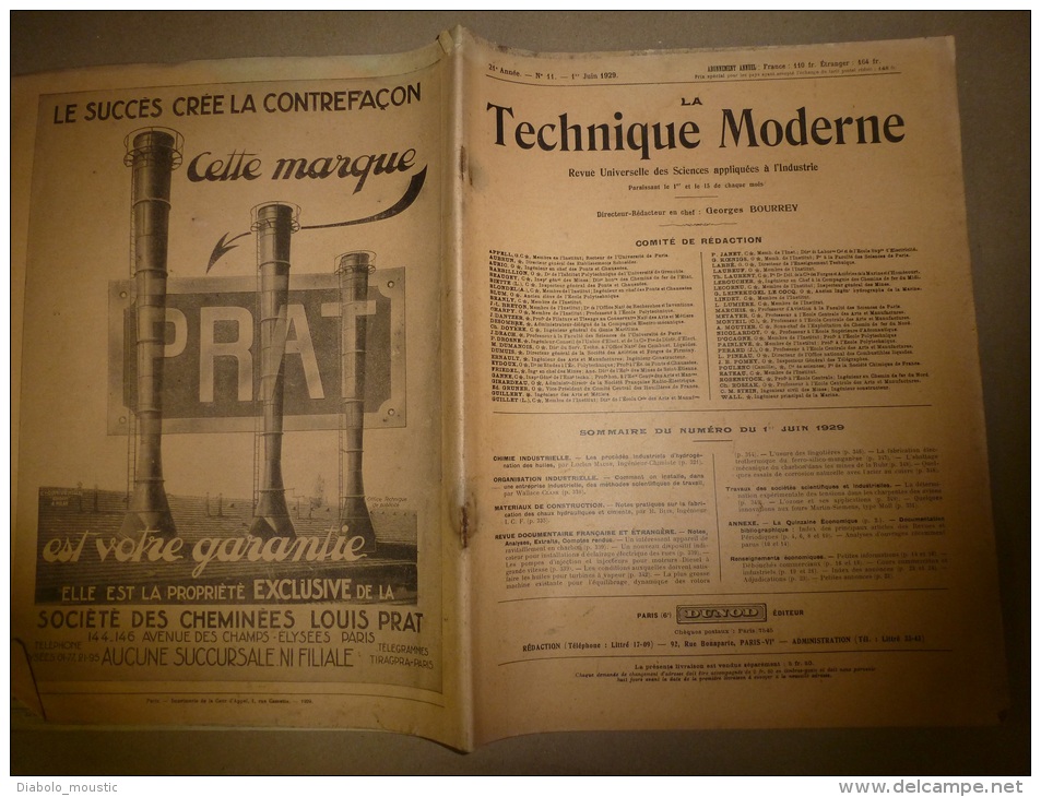 1er Juin 1929  LA TECHNIQUE MODERNE  Et : L' ORGANISATION Du TRAVAIL ; Chemins De Fer.......etc........ - 1900 - 1949