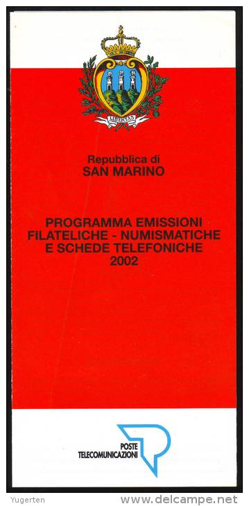 Saint Marin San Marino 2002 - Notice Philatélique - Programmi - Philatelic, Numismatic Issues - Programme - Lettres & Documents