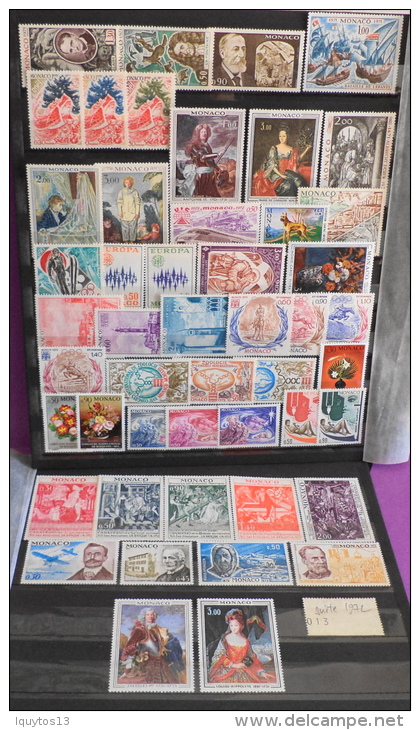 MONACO -  ANNEE COMPLETE 1972 : 50 TIMBRES NEUFS**Luxe Sans Charniére - Années Complètes