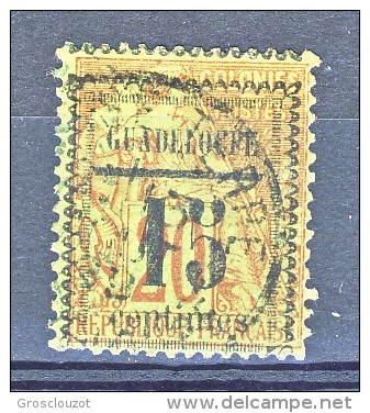 Guadaloupe 1889 N. 8 C. 15 Su C. 20 Rosso Mattone Su Verde USATO - Autres & Non Classés