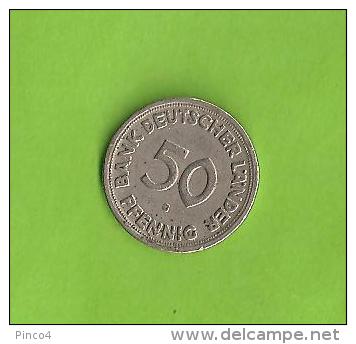 GERMANIA 50 PFENNING  G  BANK DEUTSCHER LANDER 1949 - 50 Pfennig