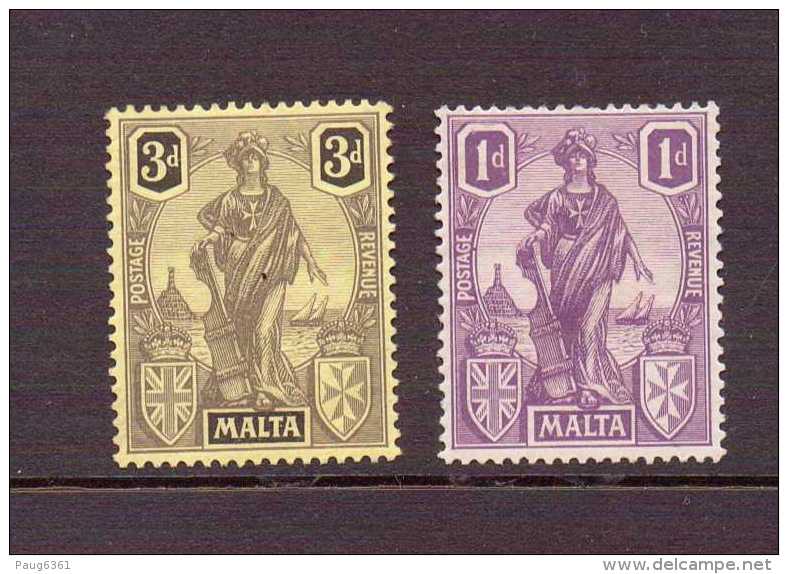 MALTE 1922/26  YVERT N°88-93 NEUF MLH* - Malte (...-1964)