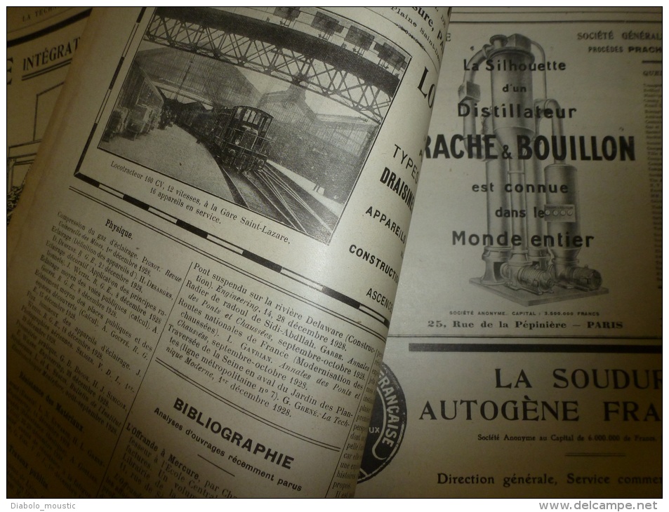 1er Février 1929  LA TECHNIQUE MODERNE  Et : Machines à Vapeur; A La Gare Saint-Lazare;Piccadilly-Circus Métro (Londres) - 1900 - 1949