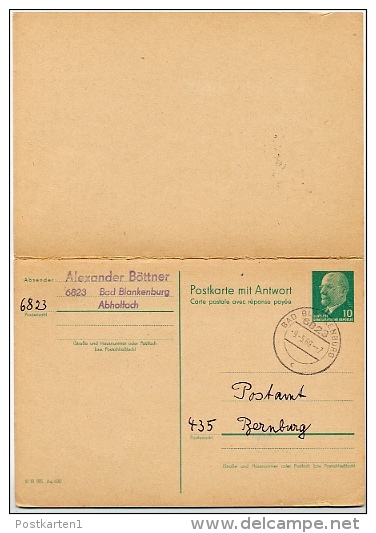 STADTWAPPEN AUSSTELLUNG BERNBURG 1969  DDR P77 Postkarte Mit Antwort - Enveloppes