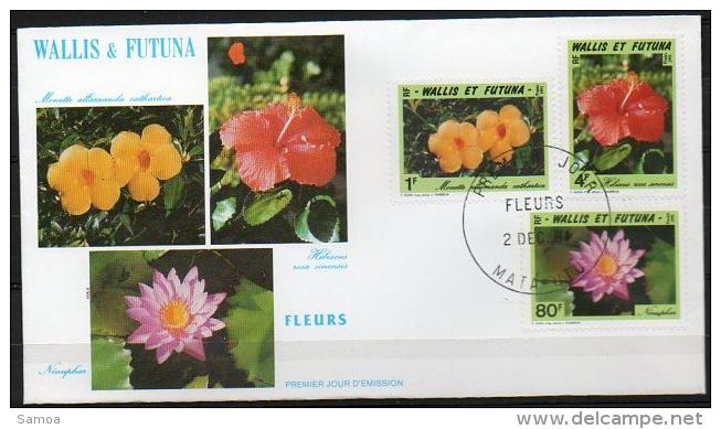 Wallis Et Futuna 1991 420-22 FDC - Flore Wallisienne - Fleurs - Monette - Hibiscus - Nénuphar - FDC