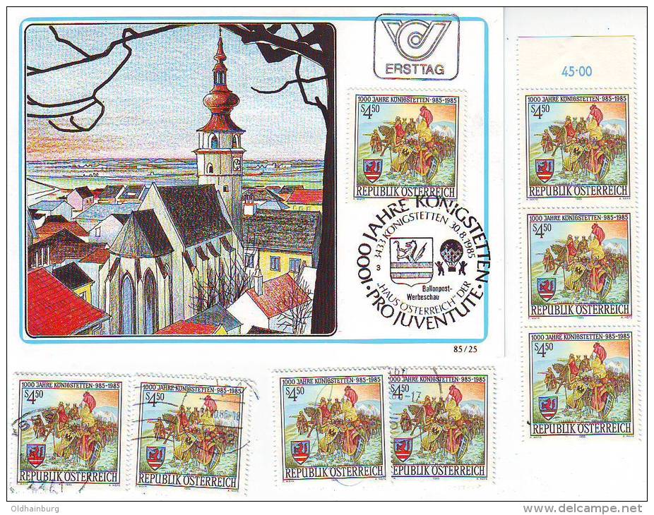 1033e: Österreich 1985, Königstetten, Maximumkarte Plus **/o Briefmarken - Tulln