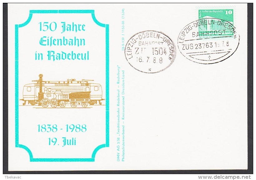 Germany GDR 1988, Postal Stationery - Postcards - Used