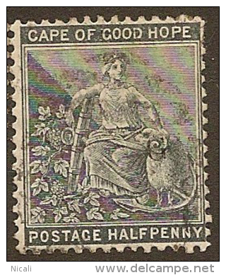 COGH 1871 1/2d Hope Crown CC SG 28 U YM217 - Cape Of Good Hope (1853-1904)